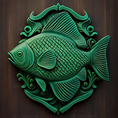 3D model st Green puntius fish (STL)